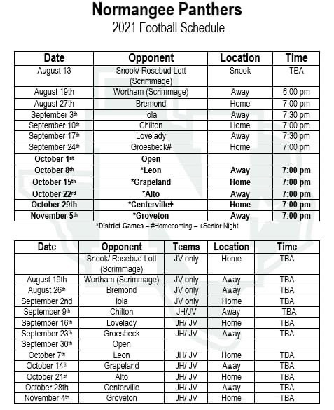 Football Schedule 